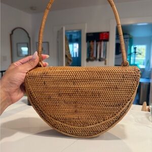 Anthropologie Tan Woven Handbag